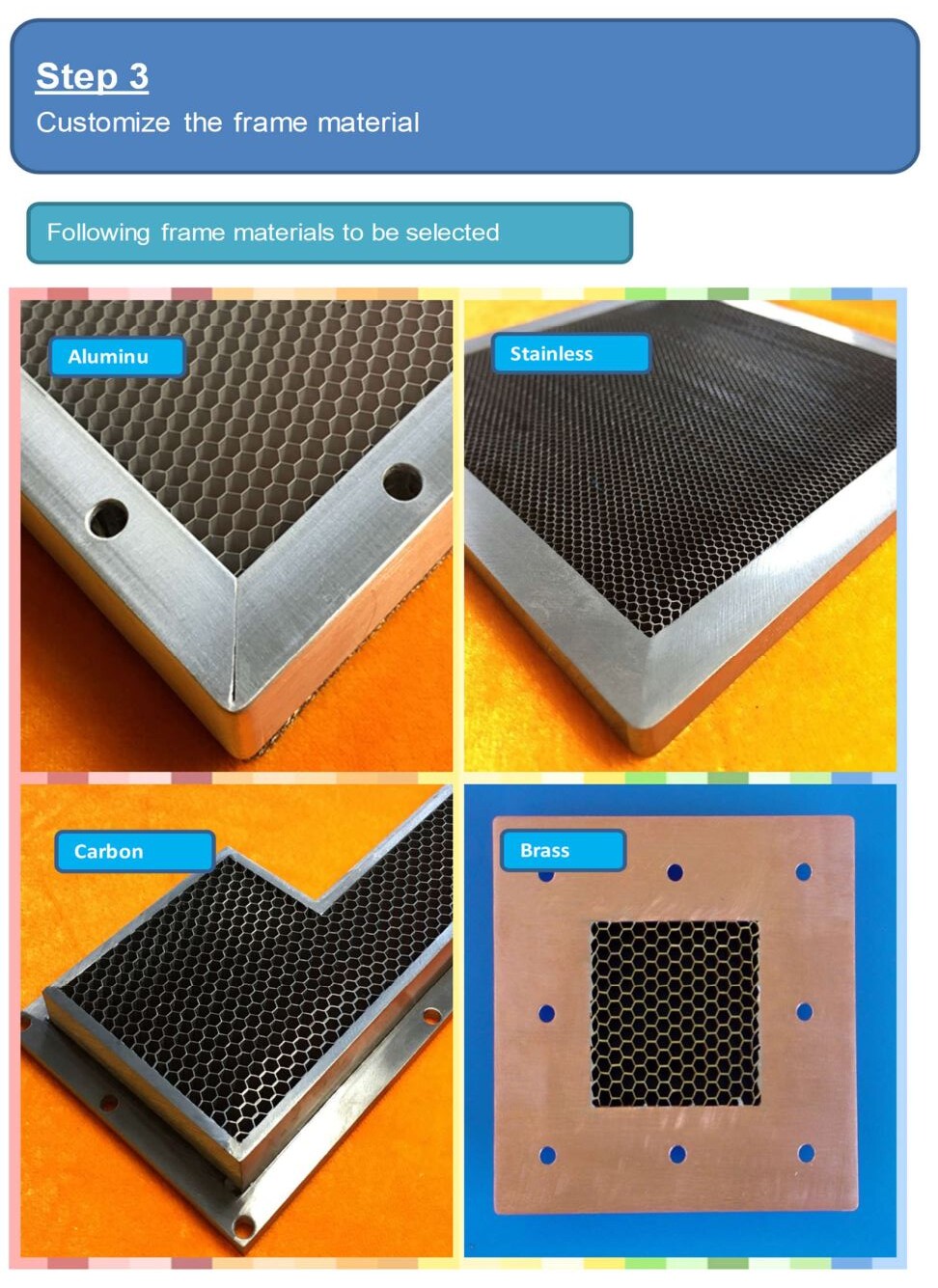 Step 3 of getting price faster of honeycomb shielding vent